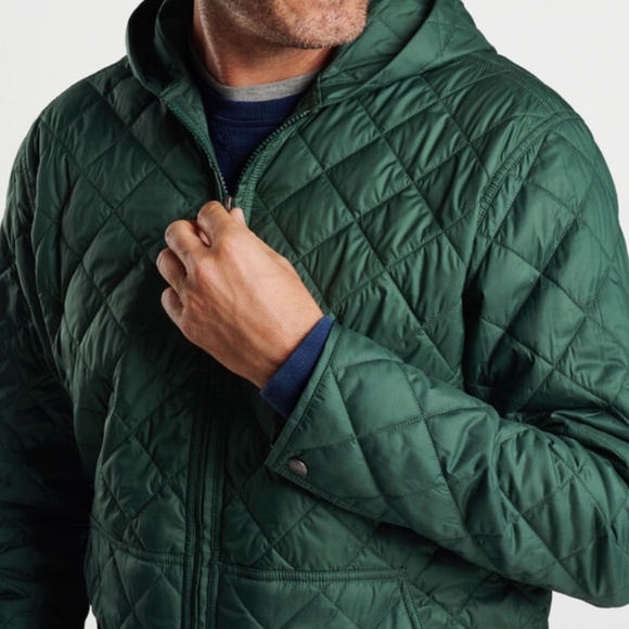 Peter Millar Balsam Essex Full-Zip Hoodie MF23Z14 Green Jacket Quilted - Picture 6 of 7